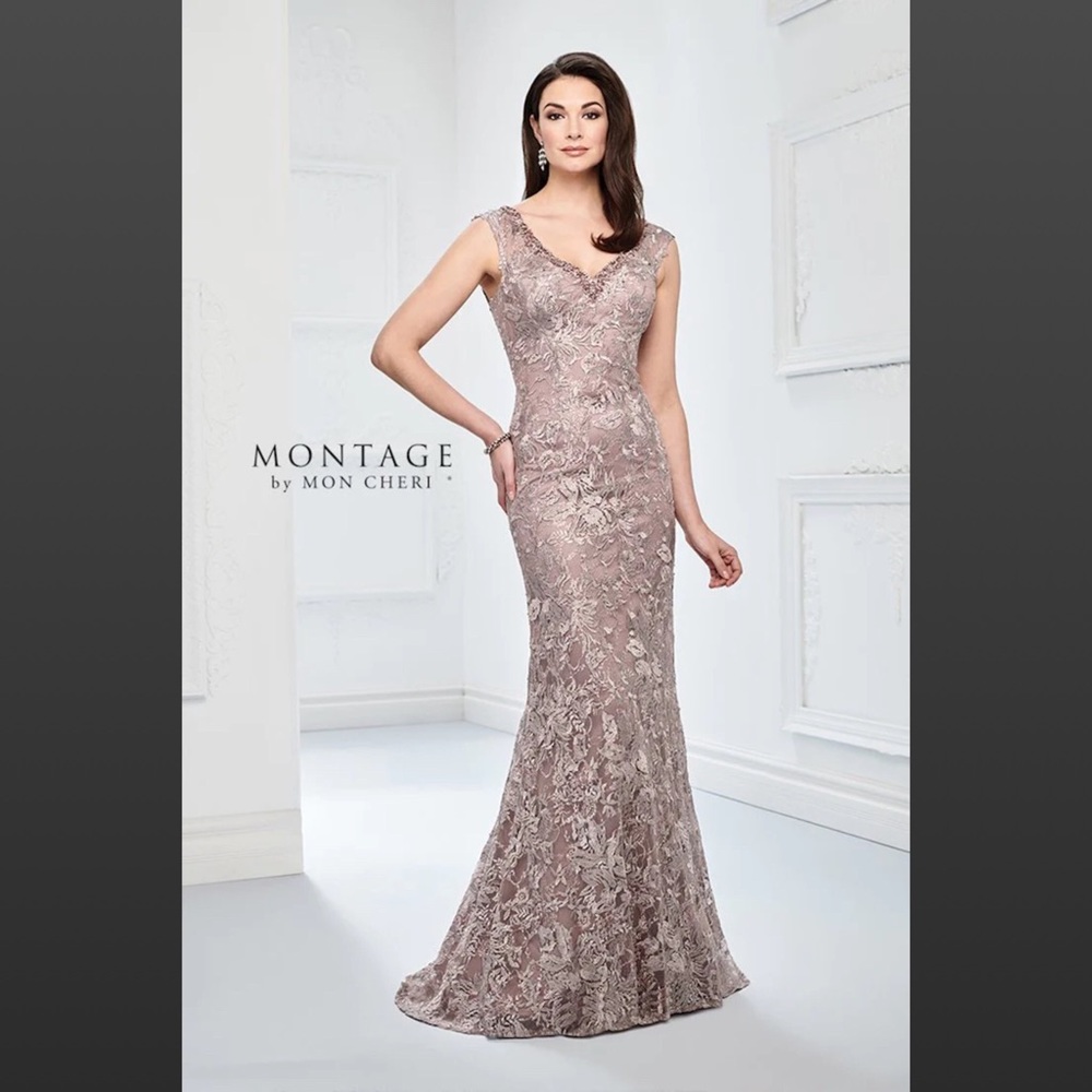 NWT Montage by Mon Cheri Mother of Bride/Groom Dress Sz 18
St#218901 Rose Quartz